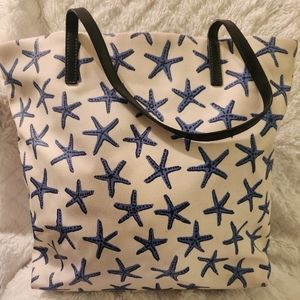 Great condition Kate Spade ♠️  starfish tote blue white